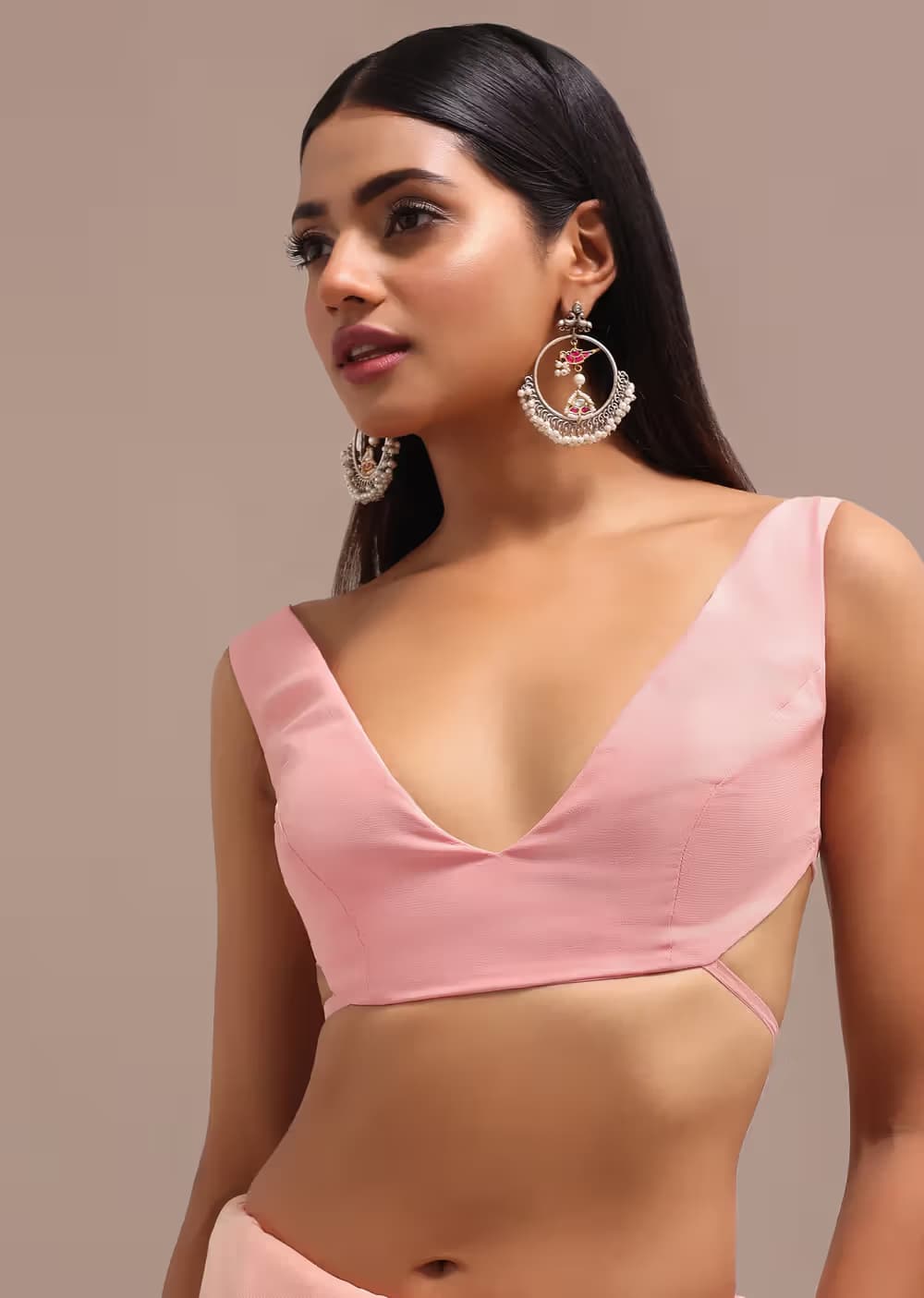 Peach Ombre Chikankari Saree With Unstitched Blouse — view 11