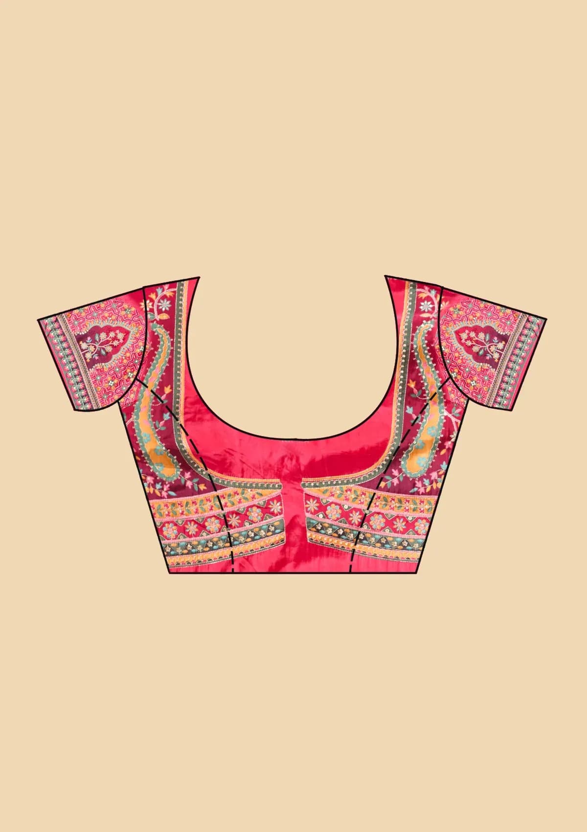 Pink Satin Sequins Saree With Matching Blouse Piece — view 15