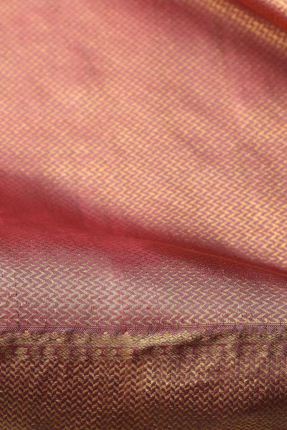 Blue Woven Pure Silk Kanjivaram Saree with Unstitched Blouse Piece-2899 — view 9