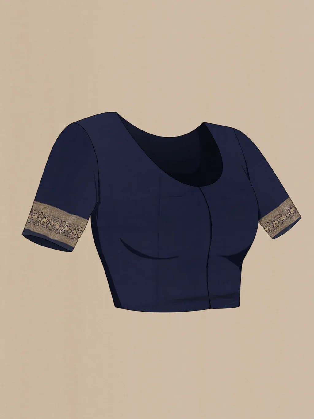 Navy Blue Banarasi Silk Saree — view 4